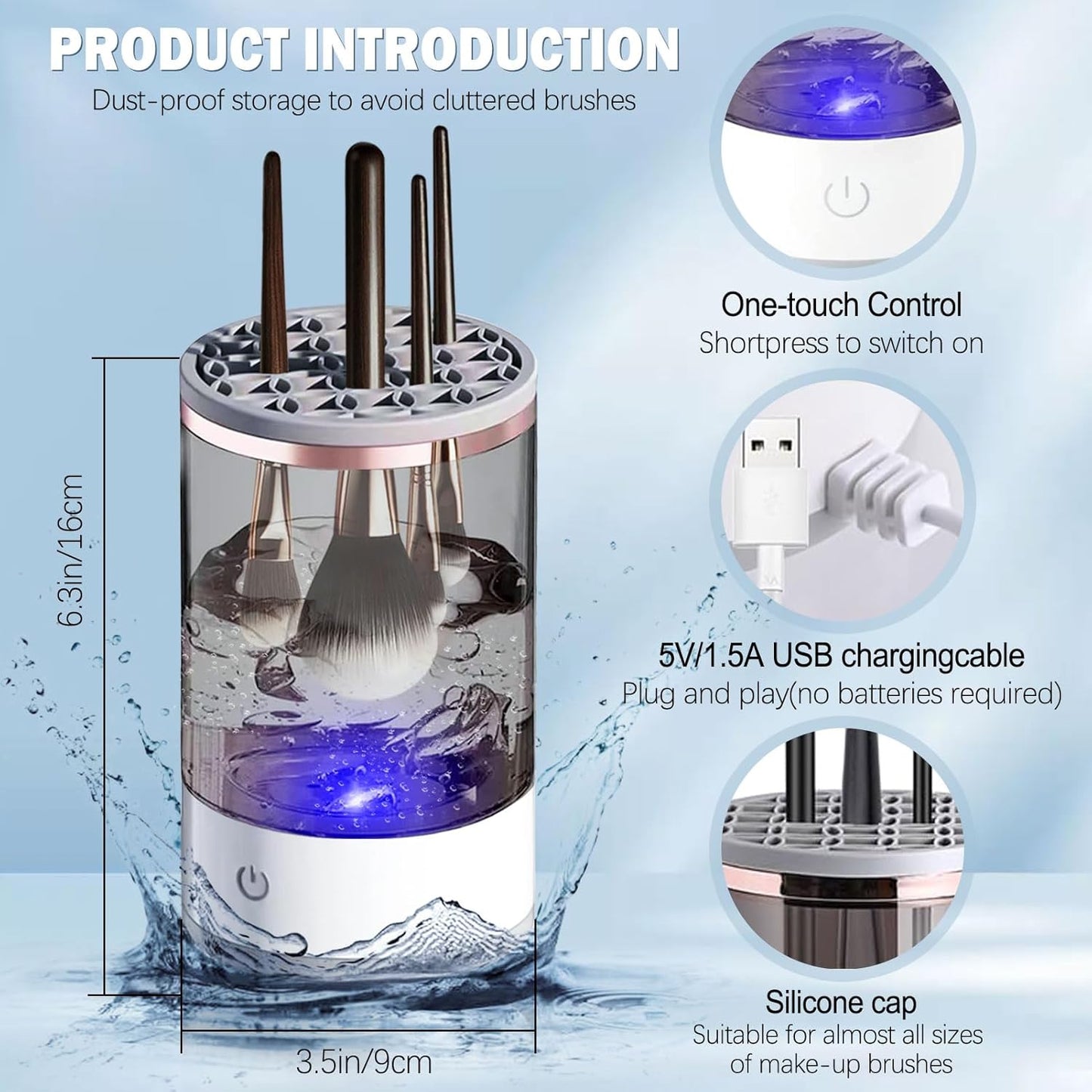 Electric Makeup Brush Cleaner – Clean & Dry in Seconds!